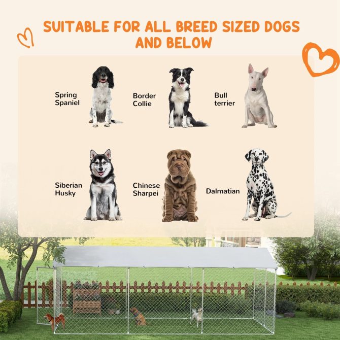PawHut 19.7′ x 7.5′ x 7.5′ Outdoor Dog Kennel W/ Waterproof Roof - Image 3
