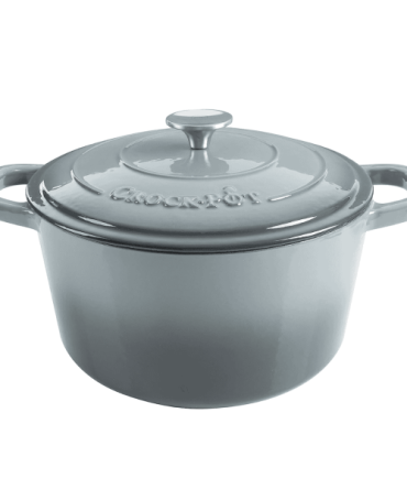 Crock-Pot Artisan Round Enameled Cast Iron Dutch Oven, 7-Quart, Slate Gray