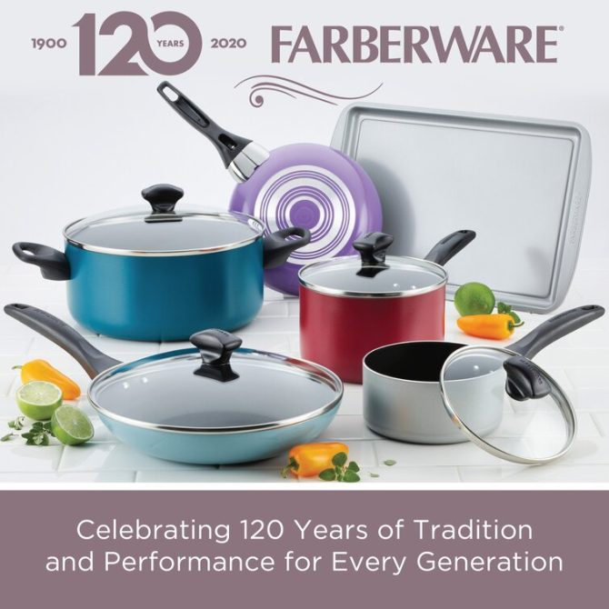 Farberware Dishwasher Safe Aluminum Nonstick Cookware Set, 15-Piece Black - Image 20
