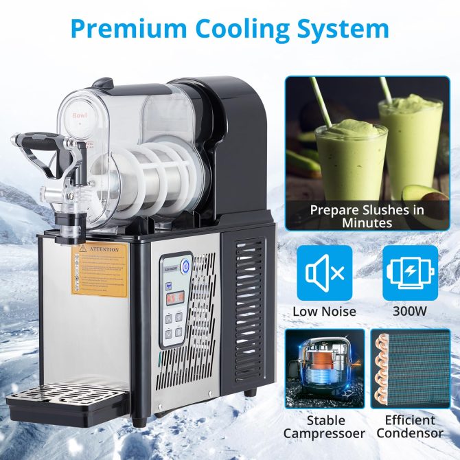 Commercial Slushie Machine 3L Stainless Steel Self-Cleaning Slushy Maker for Frozen Drinks,Snow Melting Ideal for Home,Coffee Shop,Restaurant - Image 12