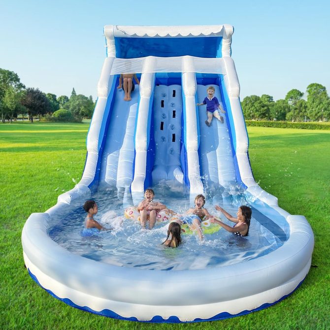 Large Inflatable Water Slide Swimming Pool Play Center, Commercial Grade Lightweight Premium Water Slide Bounce House 20.6×9.5×9.3Ft for Kids and Adults (with Blower) - Image 2