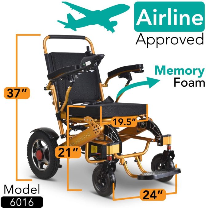 2020 Model Wide Seats Fold & Travel Lightweight Wheelchair Motor Motorized Wheelchairs Electric Silla De Ruedas Power Wheelchair Power Scooter Aviation Travel Safe Heavy Duty Mobility Aids Chair - Image 7