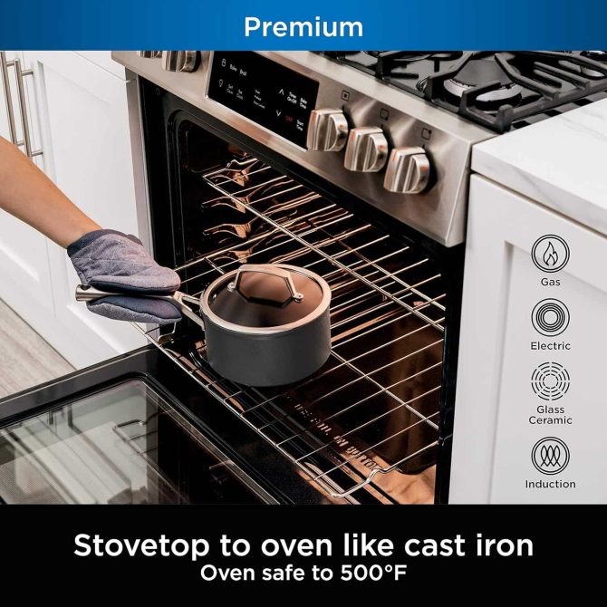 C30235 Foodi NeverStick Premium 3.5-Quart Saucepan, Slate Grey - Image 12