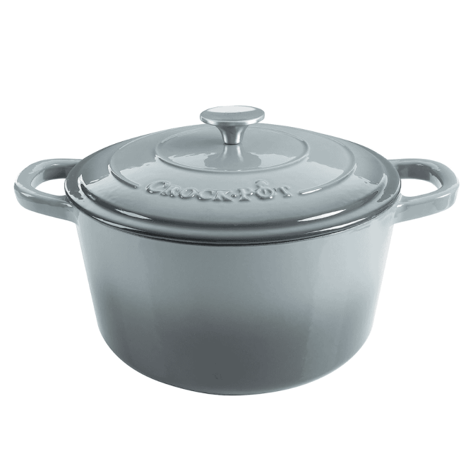 Crock-Pot Artisan Round Enameled Cast Iron Dutch Oven, 7-Quart, Slate Gray - Image 9