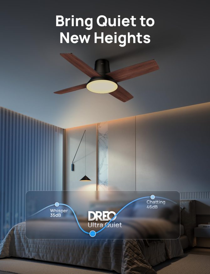 Dreo Ceiling Fans with Lights, 44 Low Profile Black Ceiling Fan with Remote Control for Bedroom - Image 14