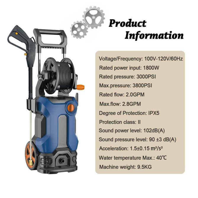 3800PSI 2.8GPM Electric Pressure Washer High Power Cleaner,Water Sprayer Machine - Image 5