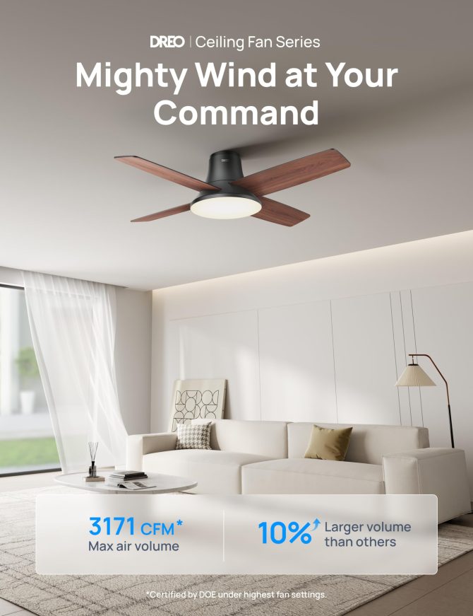 Dreo Ceiling Fans with Lights, 44 Low Profile Black Ceiling Fan with Remote Control for Bedroom - Image 16