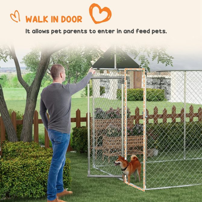 PawHut 19.7′ x 7.5′ x 7.5′ Outdoor Dog Kennel W/ Waterproof Roof - Image 8