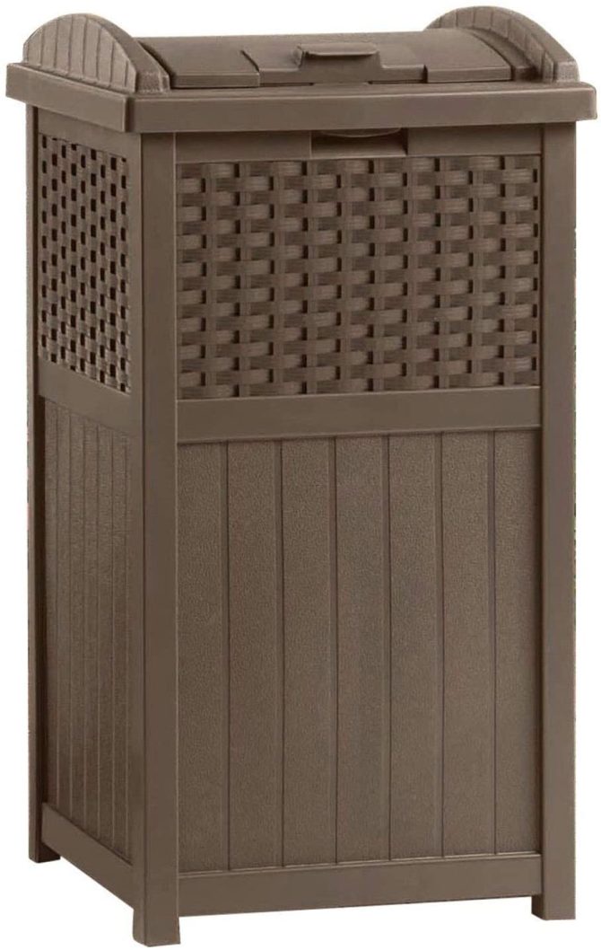 77 Quart Resin Beverage Cart, Java & Suncast 33 Gallon Resin Trash Can - Image 9