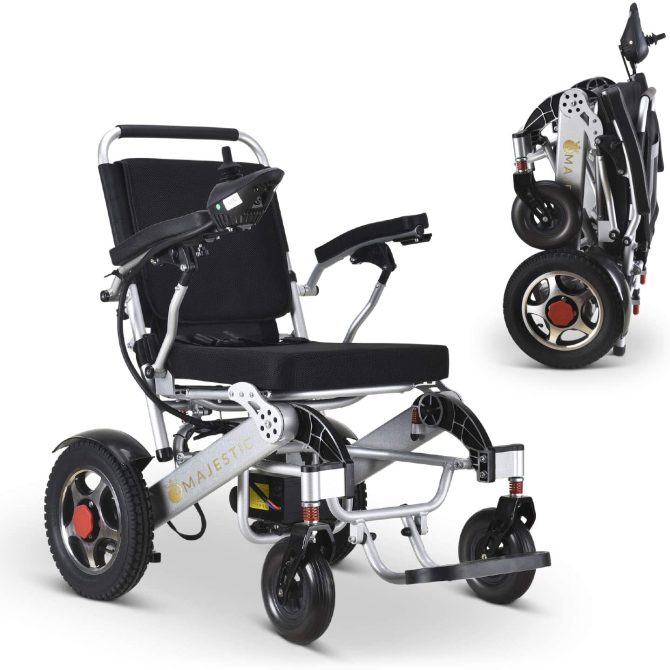 2020 Model Wide Seats Fold & Travel Lightweight Wheelchair Motor Motorized Wheelchairs Electric Silla De Ruedas Power Wheelchair Power Scooter Aviation Travel Safe Heavy Duty Mobility Aids Chair - Image 9