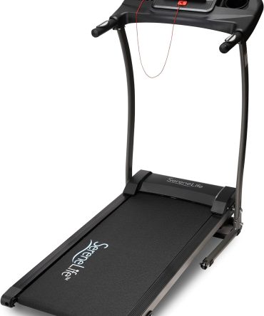 SereneLife Folding Treadmill – Foldable Home Fitness Equipment with LCD for Walking & Running – Cardio Exercise Machine – Preset and Adjustable Programs – Bluetooth Connectivity
