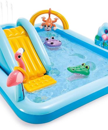Inflatable Jungle Adventure Play Center – 96′′ x 78′′ x 28′′ – Kiddie Pool for Ages 2 and Up