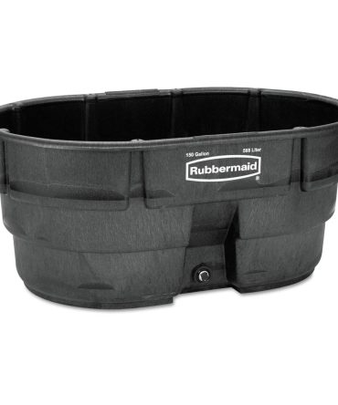 Rubbermaid FG424500BLA Stock Tank, 150 Gal Capacity, Plastic, Black