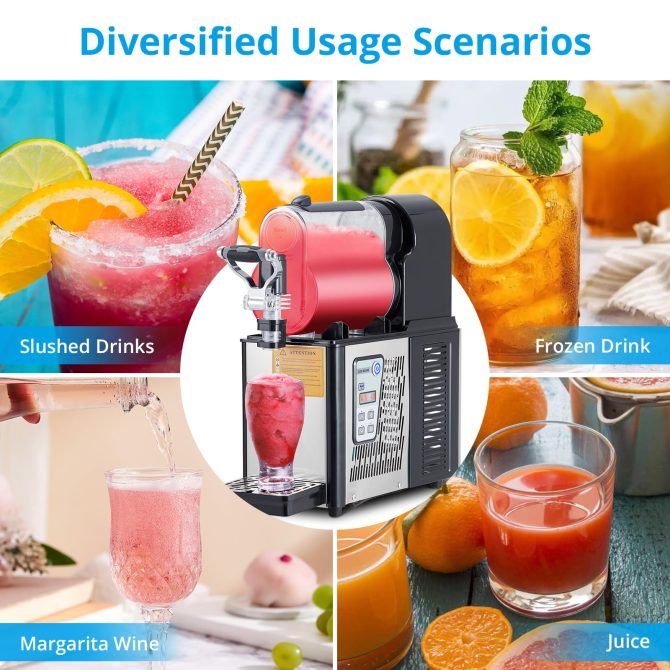 Commercial Slushie Machine 3L Stainless Steel Self-Cleaning Slushy Maker for Frozen Drinks,Snow Melting Ideal for Home,Coffee Shop,Restaurant - Image 14