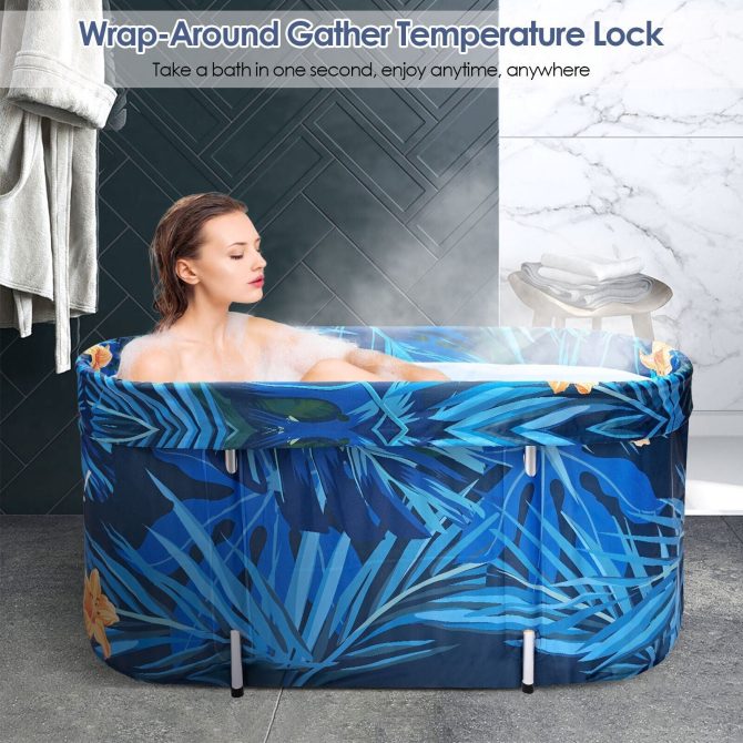 De-Stress 2023 Large Portable Folding Soaking Bathtub For Adults - Image 5