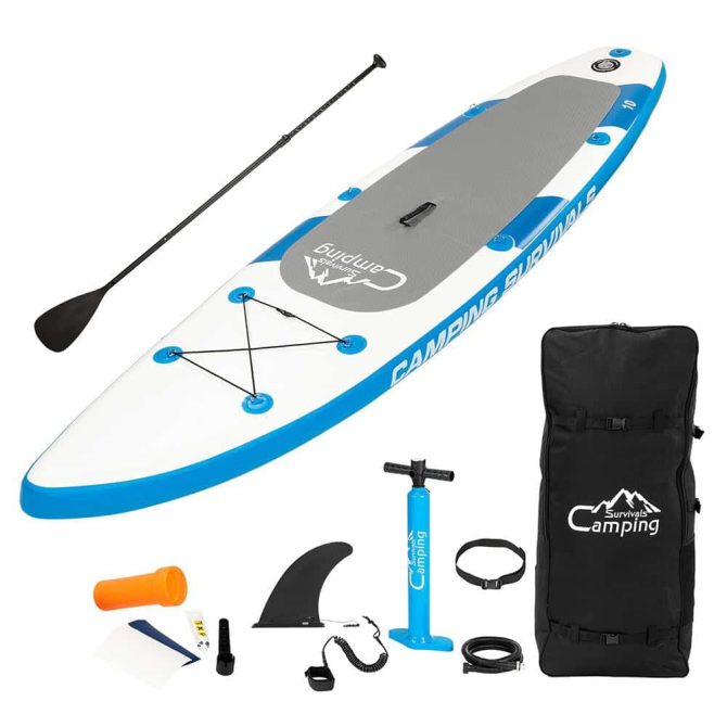 Campingsurvivals 11 Inflatable Stand Up Paddle Board Durable Lightweight with Stable Wide Stance, Blue/White - Image 17