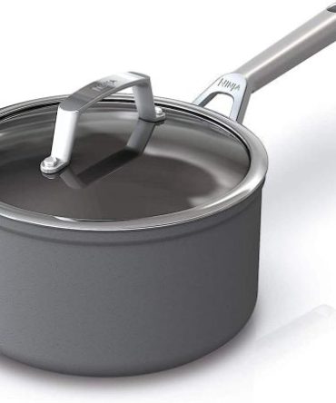 C30235 Foodi NeverStick Premium 3.5-Quart Saucepan, Slate Grey