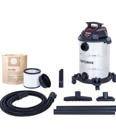 8-Gallons Corded Wet/Dry Shop Vacuum with Accessories Included