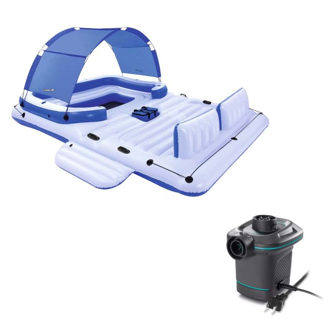 CoolerZ Tropical Breeze 6 Person Floating Raft Electric Air Pump - Image 12