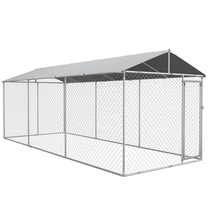 PawHut 19.7′ x 7.5′ x 7.5′ Outdoor Dog Kennel W/ Waterproof Roof - Image 2